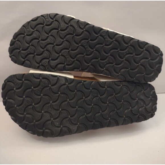 Birkenstock Birki's Sandals Women's Size 38/7 Tan White Striped Aziza - Picture 10 of 10